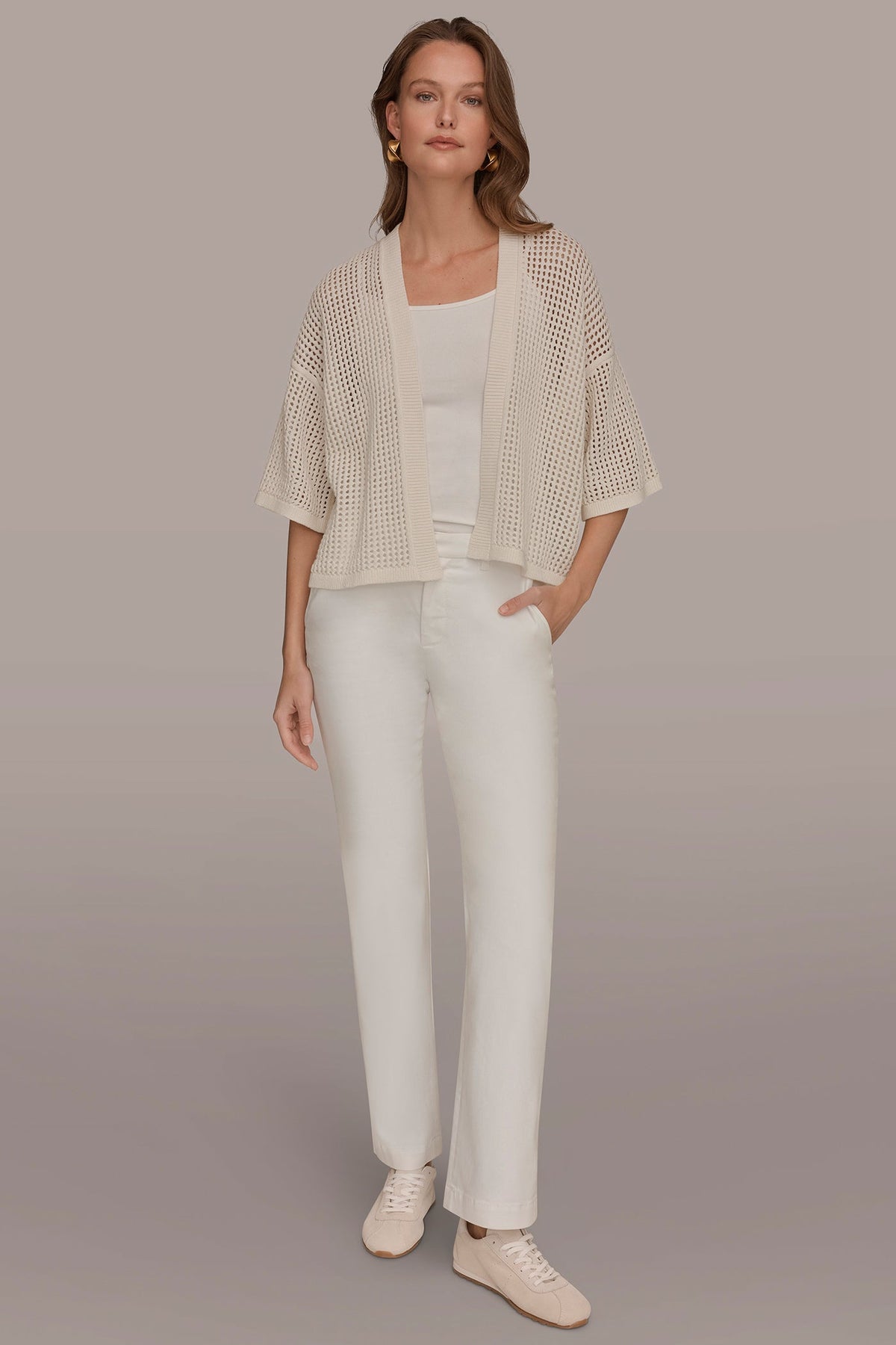 Donna Karan OPEN STITCH CARDIGAN
