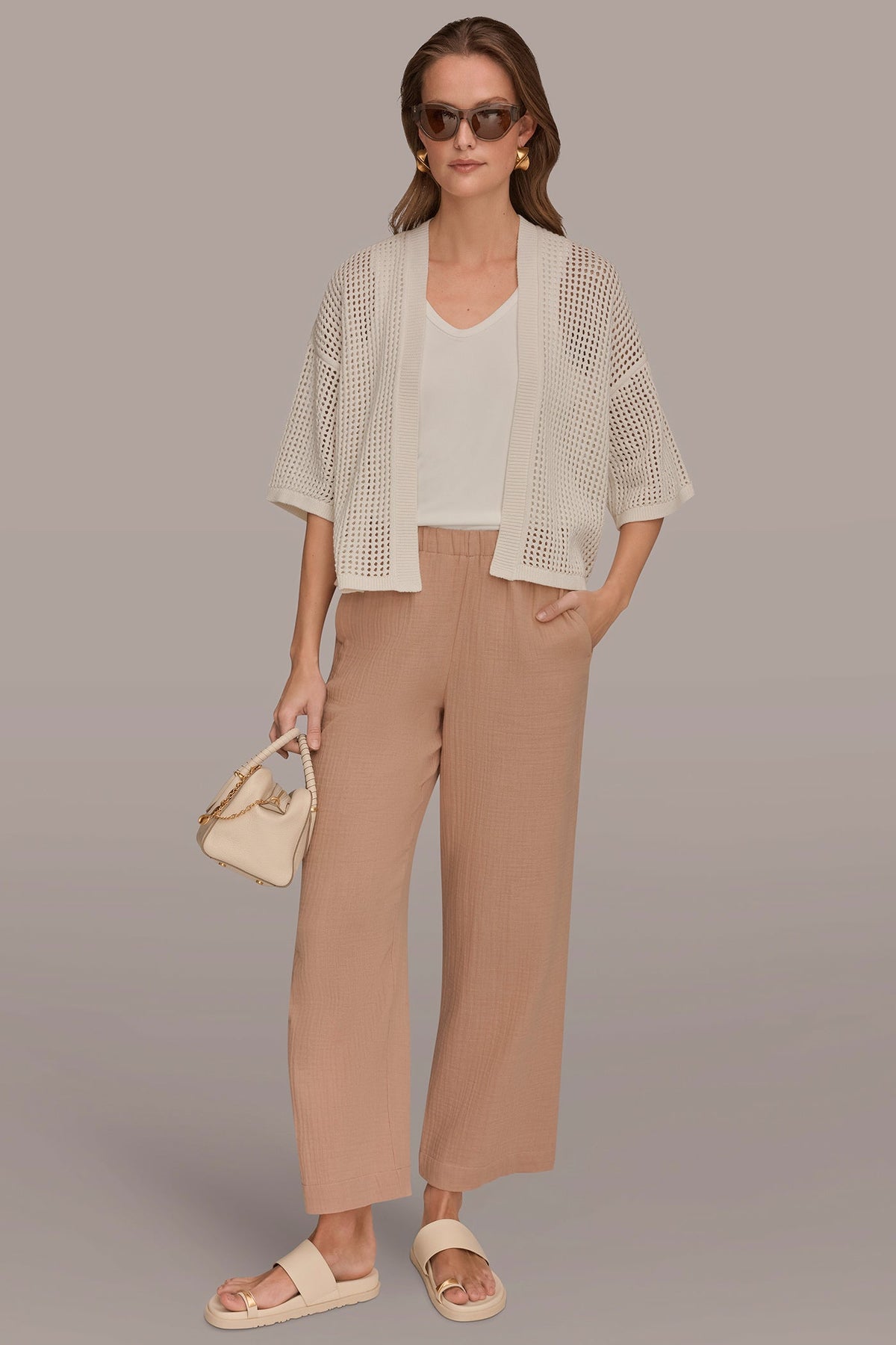 Donna Karan OPEN STITCH CARDIGAN