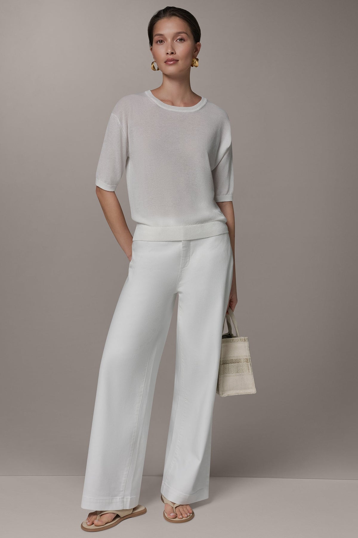 Donna Karan ELBOW SLEEVE SWEATER