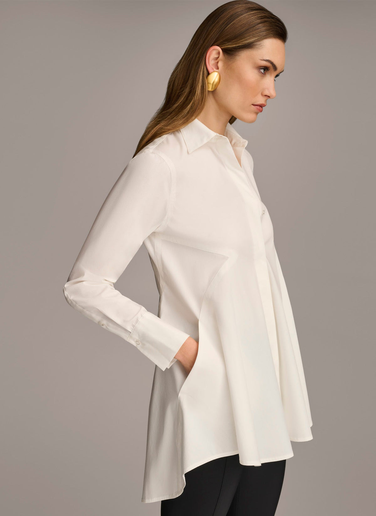 Donna Karan LONG SLEEVE A-LINE TUNIC