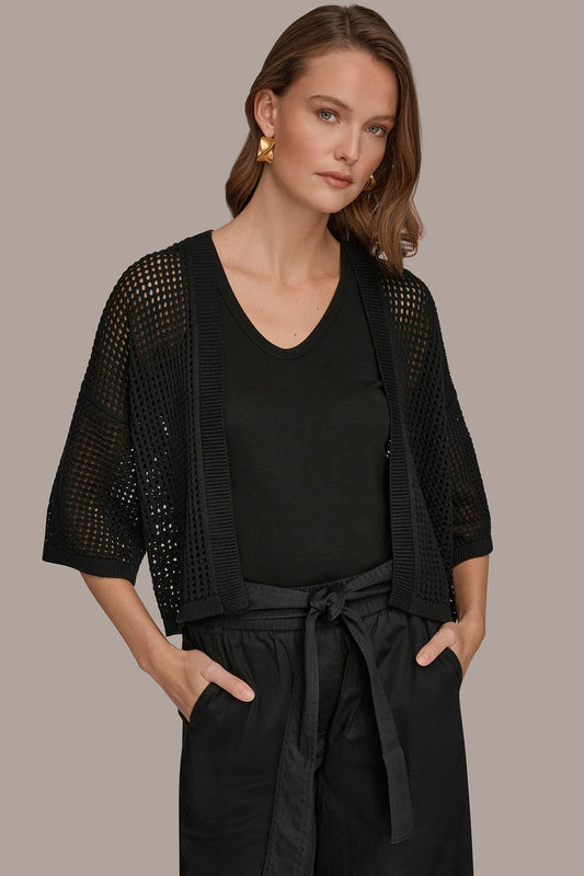 Donna Karan OPEN STITCH CARDIGAN