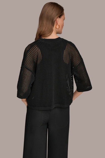 Donna Karan OPEN STITCH CARDIGAN