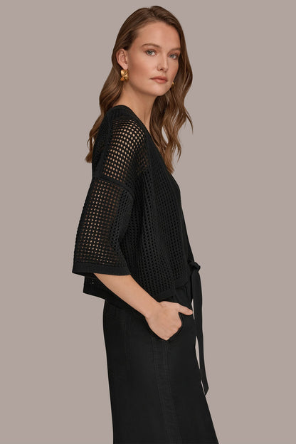 Donna Karan OPEN STITCH CARDIGAN
