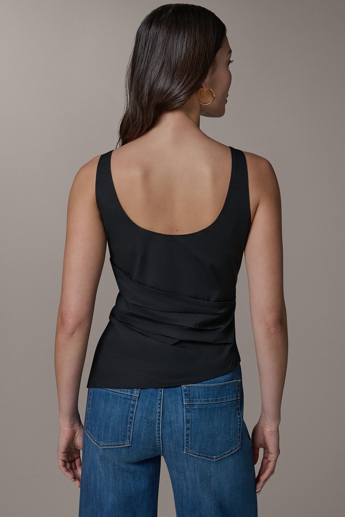 Donna Karan SLEEVELESS ASYMMETRIC BLOUSE