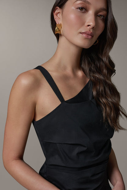 Donna Karan SLEEVELESS ASYMMETRIC BLOUSE