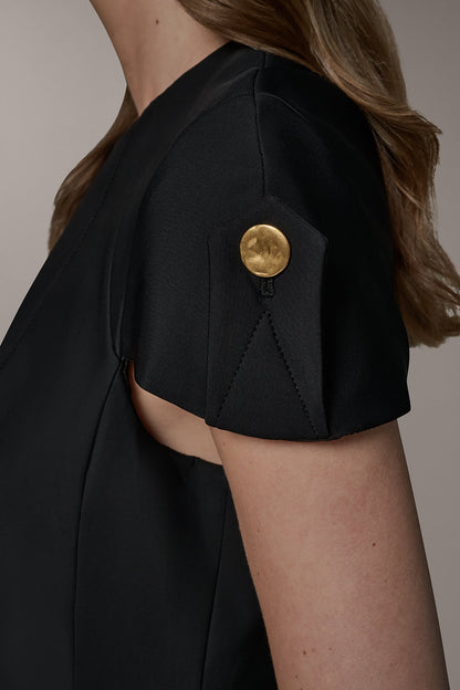 Donna Karan SHORT SLEEVE PEPLUM TOP