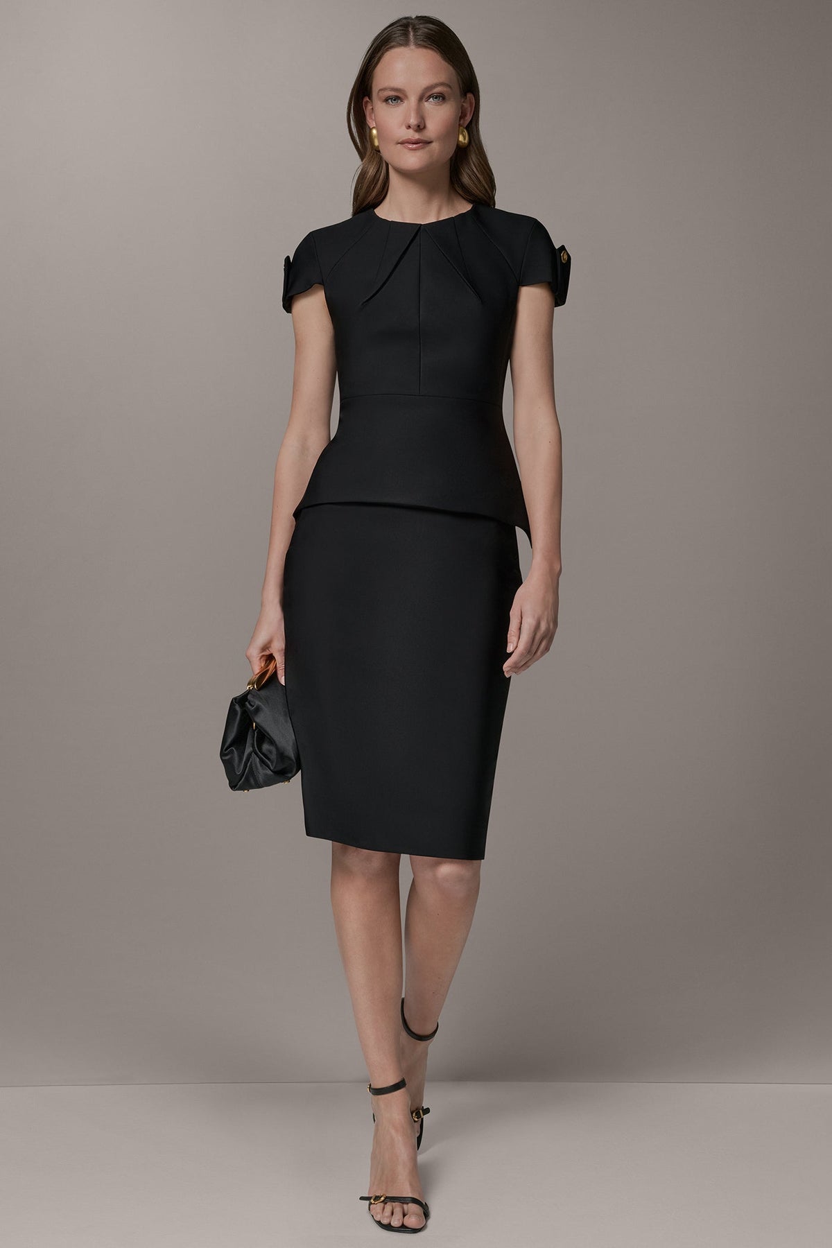 Donna Karan SHORT SLEEVE PEPLUM TOP