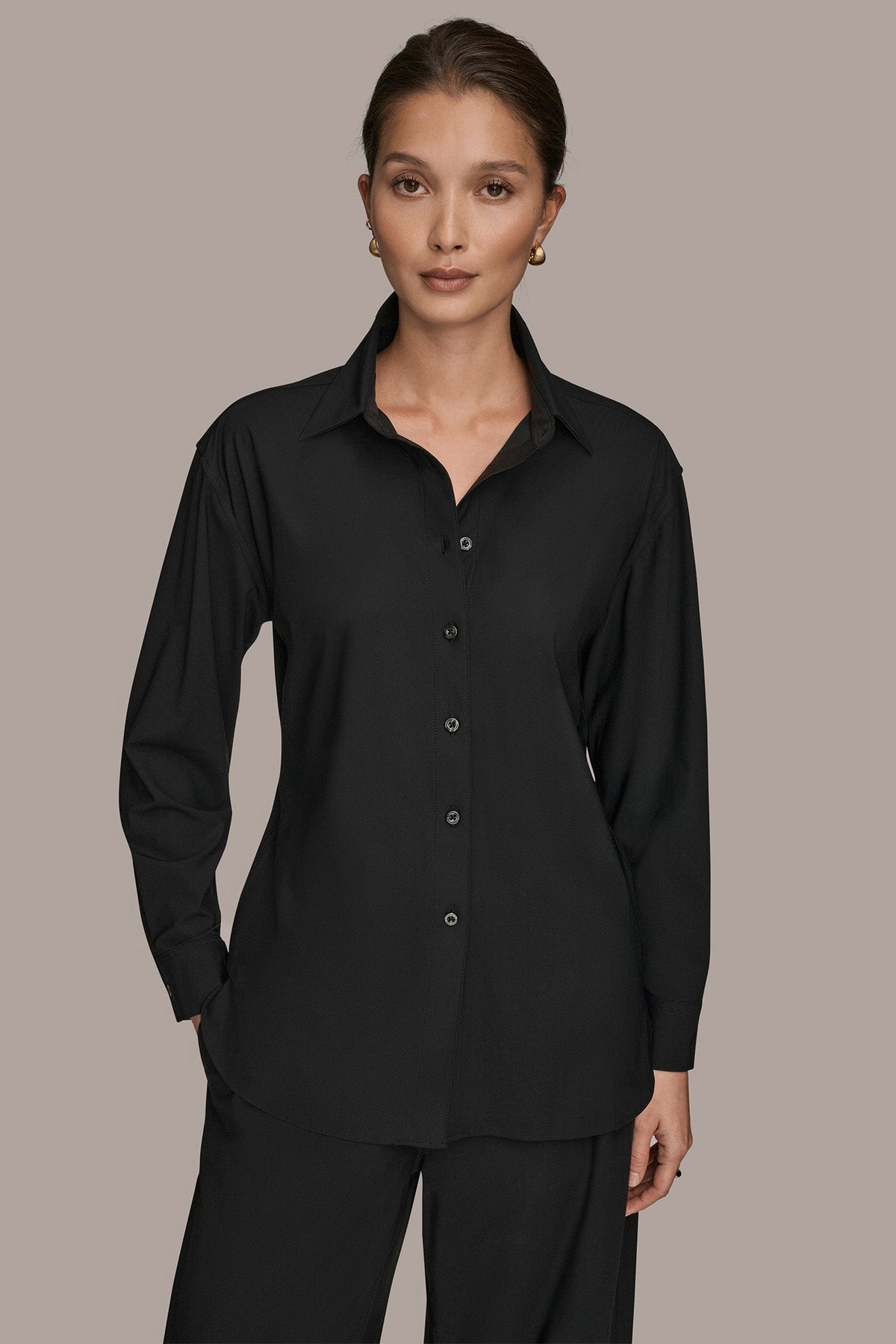 Donna Karan THE MODERN TRAVEL BUTTON-DOWN SHIRT