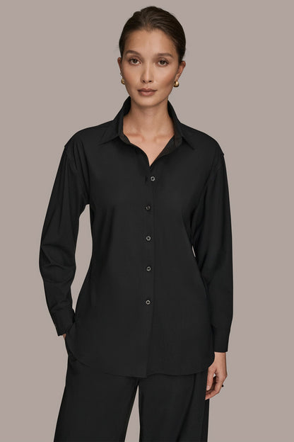 Donna Karan THE MODERN TRAVEL BUTTON-DOWN SHIRT