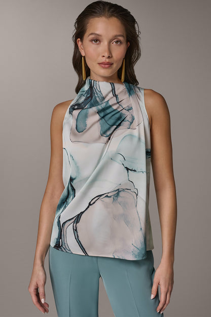 Donna Karan DRAPE TWIST SHOULDER BLOUSE