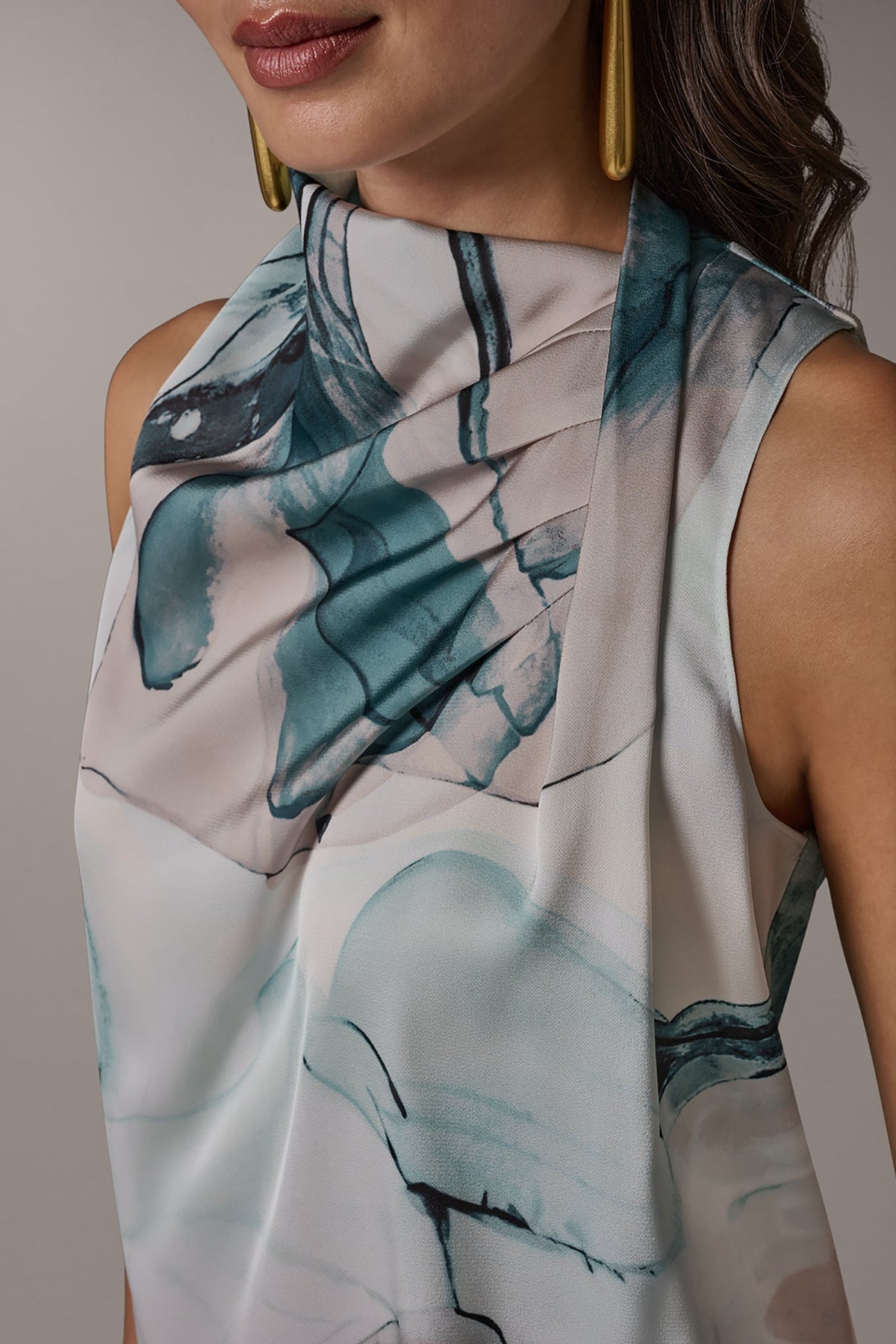 Donna Karan DRAPE TWIST SHOULDER BLOUSE