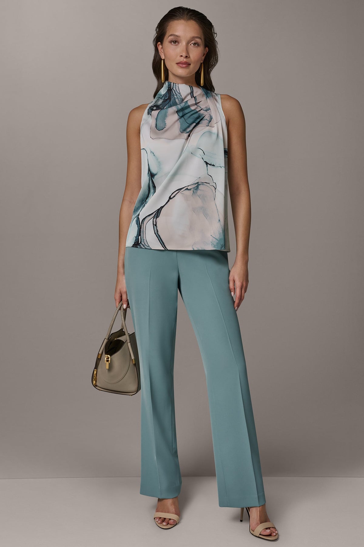 Donna Karan DRAPE TWIST SHOULDER BLOUSE