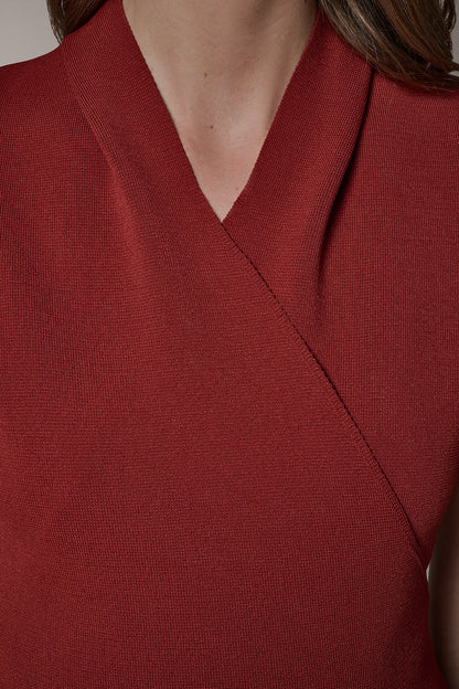 Donna Karan V-NECK WRAP-EFFECT TOP
