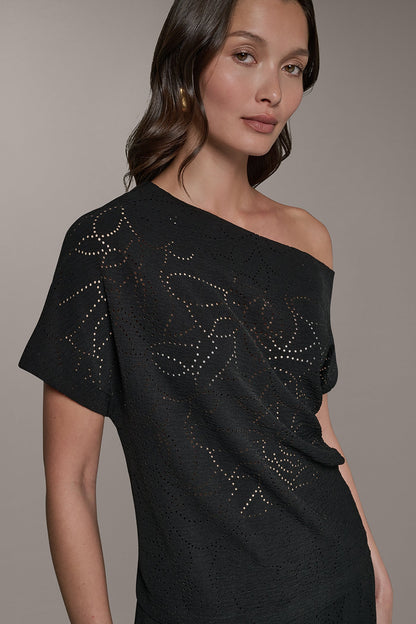 Donna Karan SLEEVELESS ASYMMETRIC LASER CUT TOP