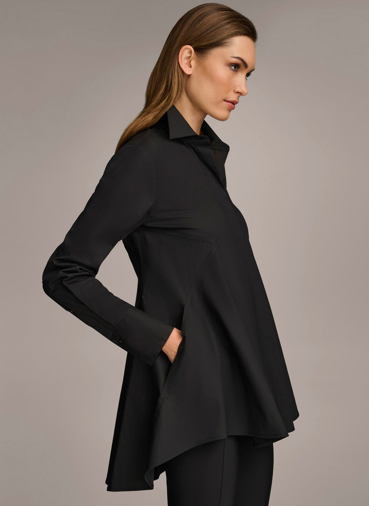 Donna Karan LONG SLEEVE A-LINE TUNIC