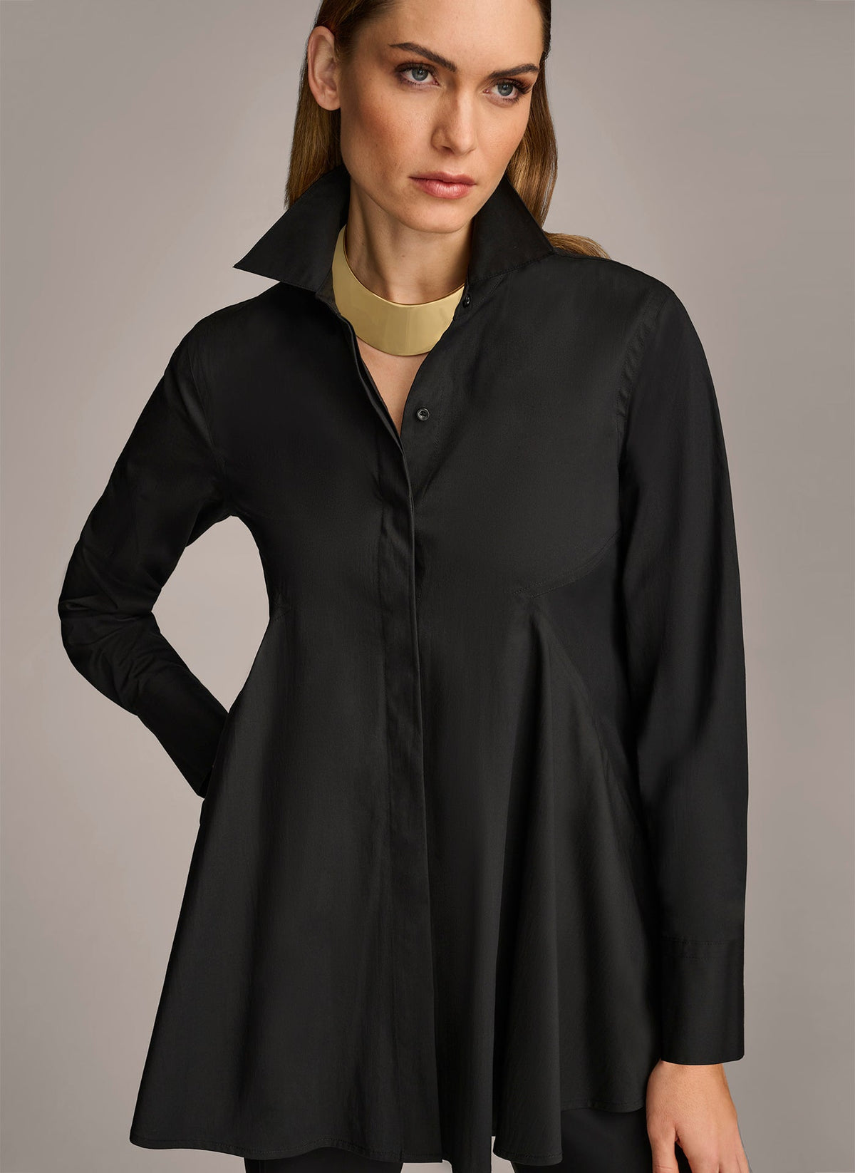 Donna Karan LONG SLEEVE A-LINE TUNIC