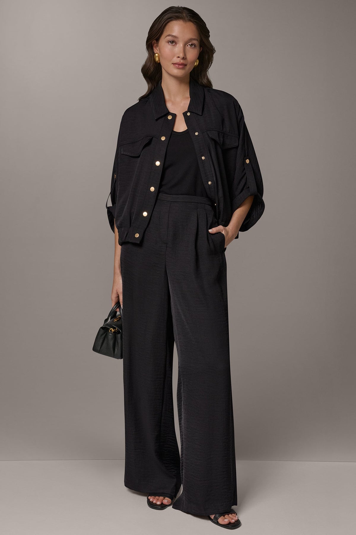 Donna Karan CINCHED HEM SHIRT