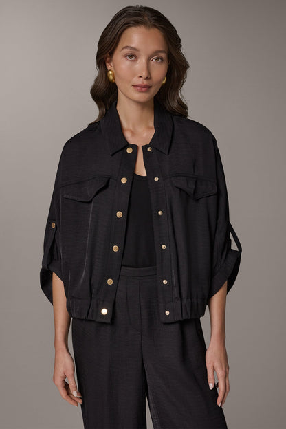 Donna Karan CINCHED HEM SHIRT