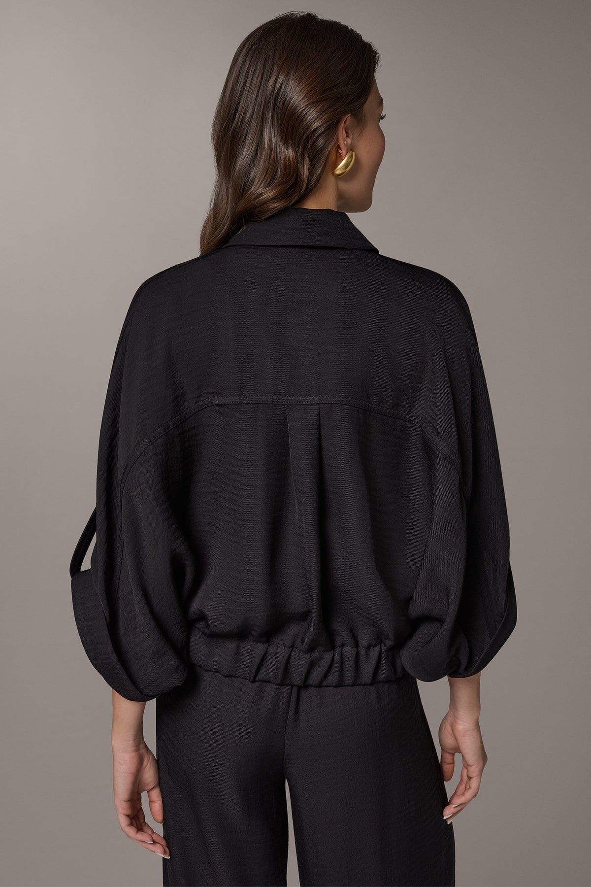 Donna Karan CINCHED HEM SHIRT