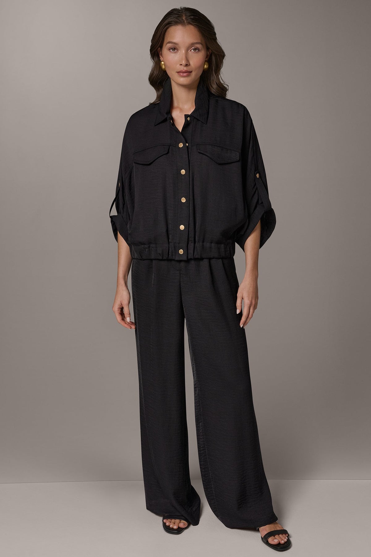 Donna Karan CINCHED HEM SHIRT