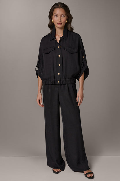 Donna Karan CINCHED HEM SHIRT