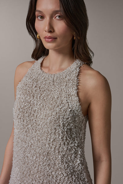 Donna Karan SLEEVELESS HALTER SWEATER TANK