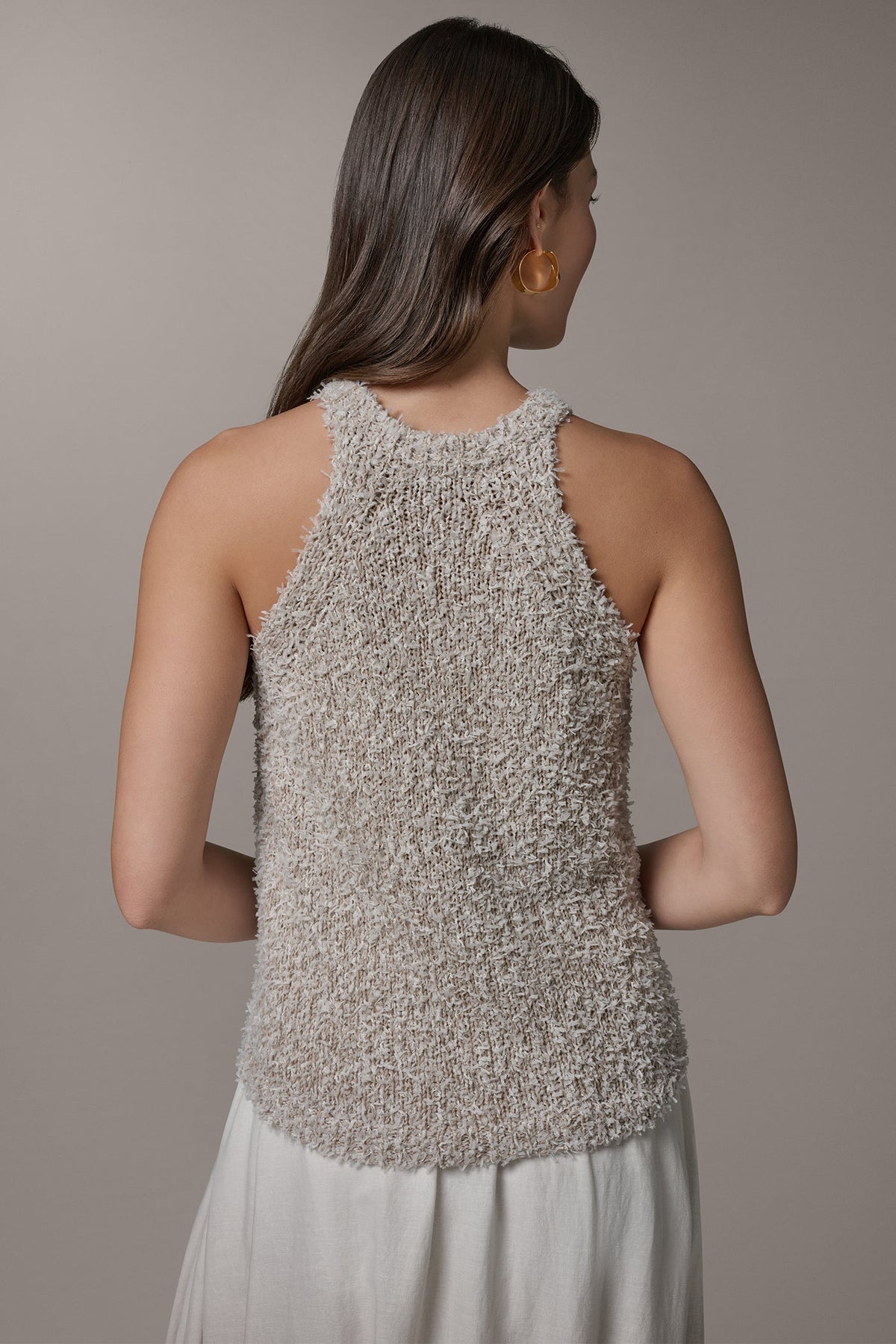 Donna Karan SLEEVELESS HALTER SWEATER TANK