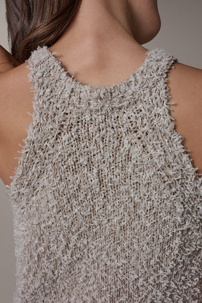 Donna Karan SLEEVELESS HALTER SWEATER TANK
