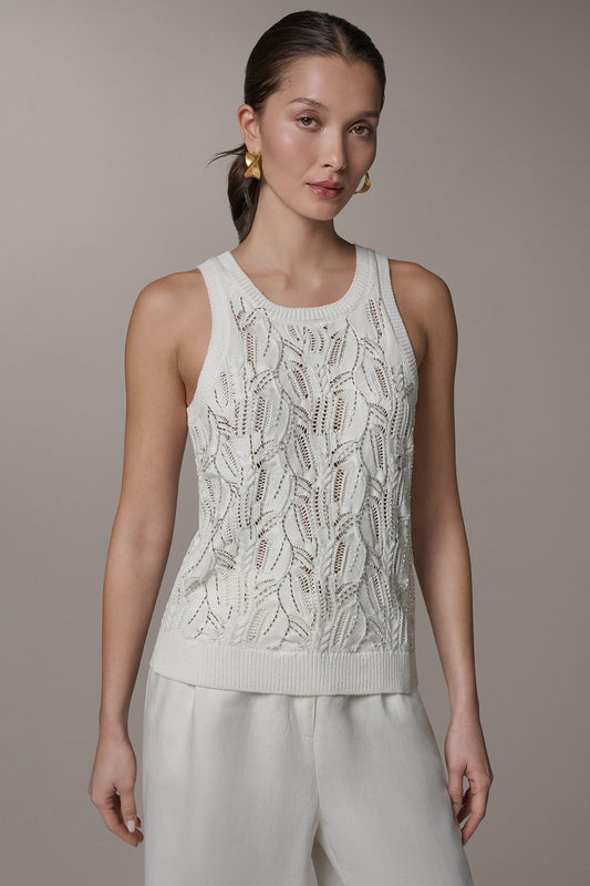 Donna Karan SLEEVELESS SEQUIN SWEATER TANK