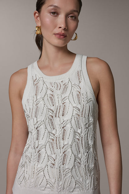 Donna Karan SLEEVELESS SEQUIN SWEATER TANK