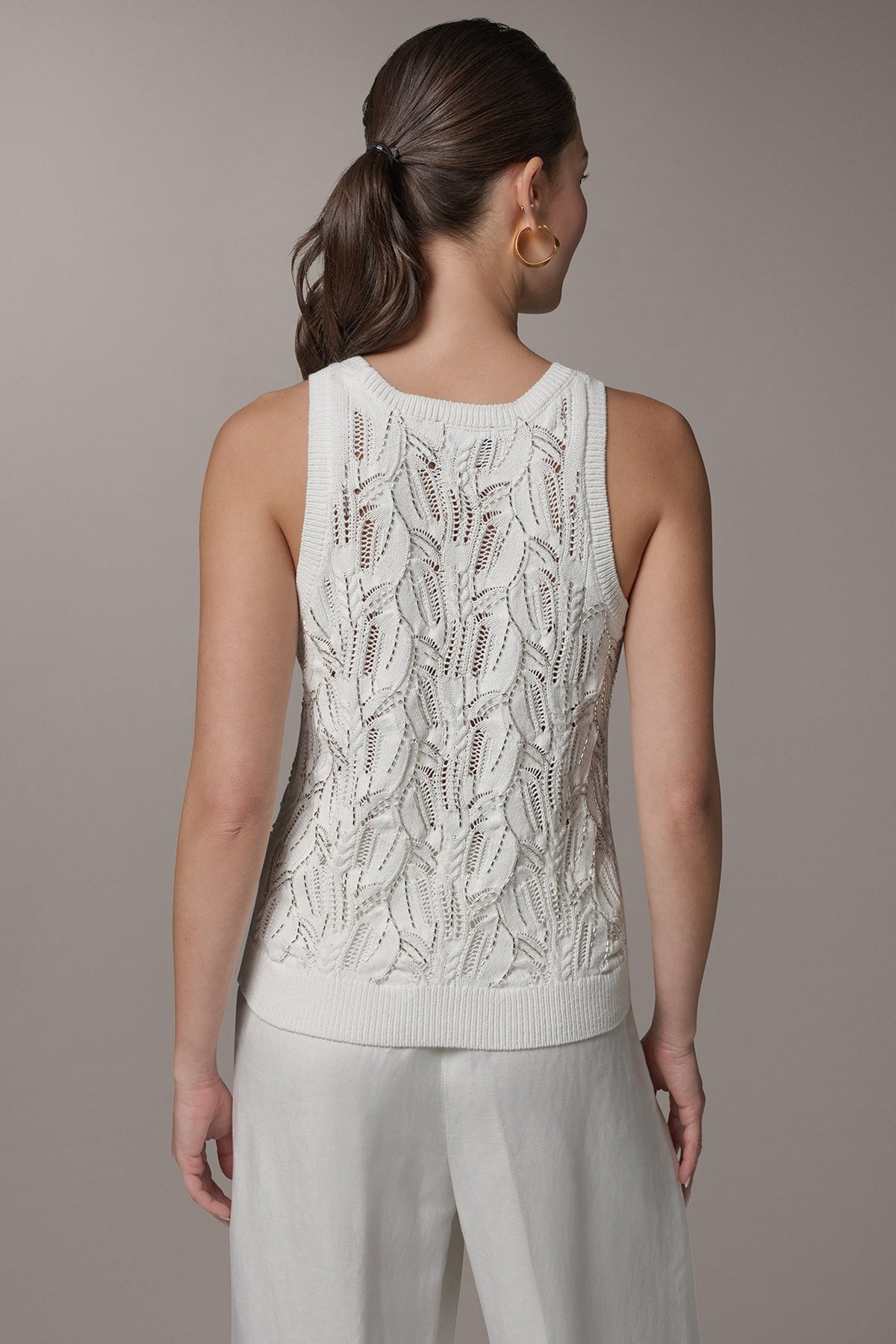 Donna Karan SLEEVELESS SEQUIN SWEATER TANK