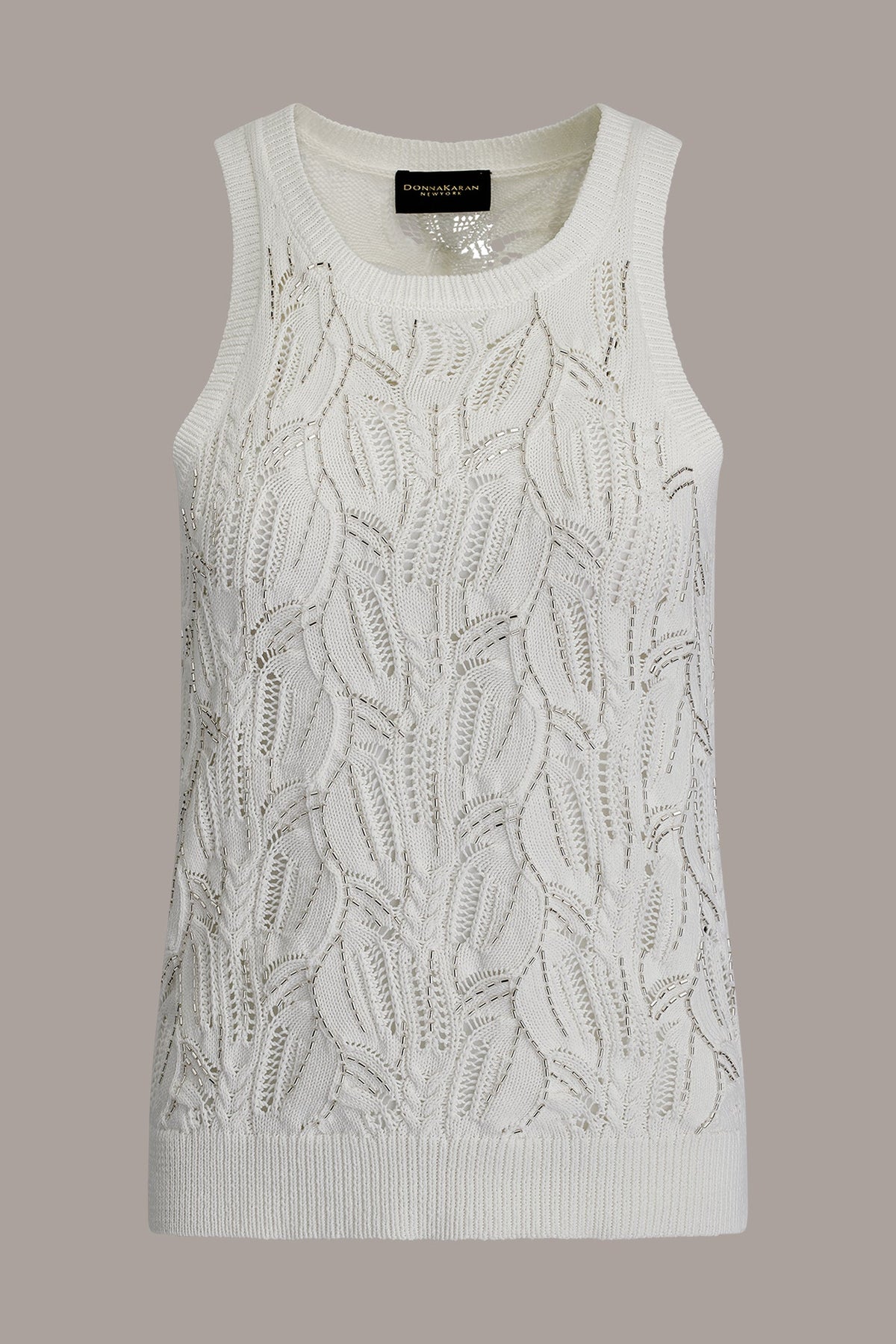Donna Karan SLEEVELESS SEQUIN SWEATER TANK