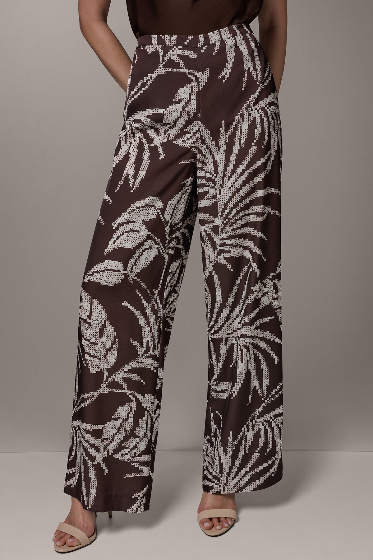 Donna Karan HIGH-RISE PRINT WIDE-LEG PANT