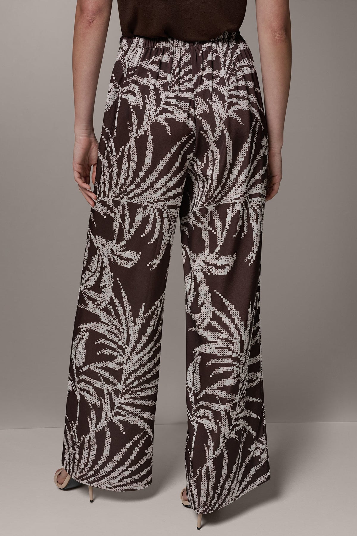 Donna Karan HIGH-RISE PRINT WIDE-LEG PANT