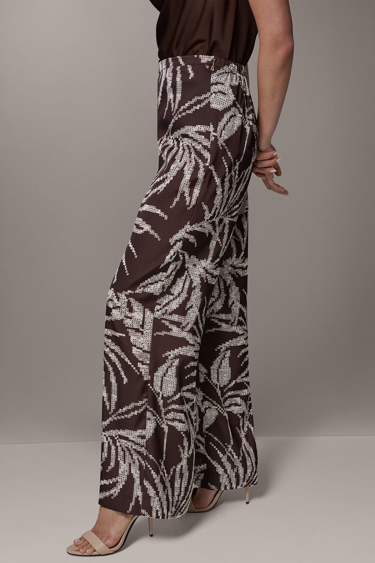 Donna Karan HIGH-RISE PRINT WIDE-LEG PANT