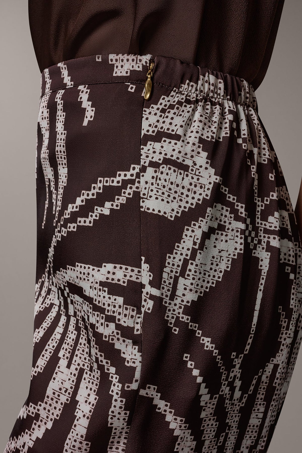 Donna Karan HIGH-RISE PRINT WIDE-LEG PANT