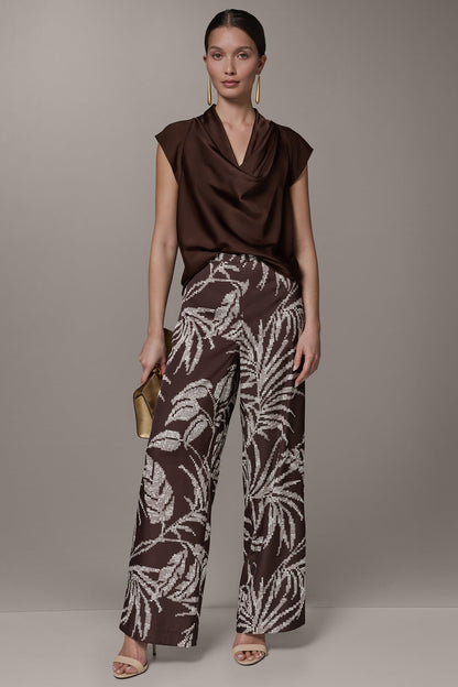 Donna Karan HIGH-RISE PRINT WIDE-LEG PANT