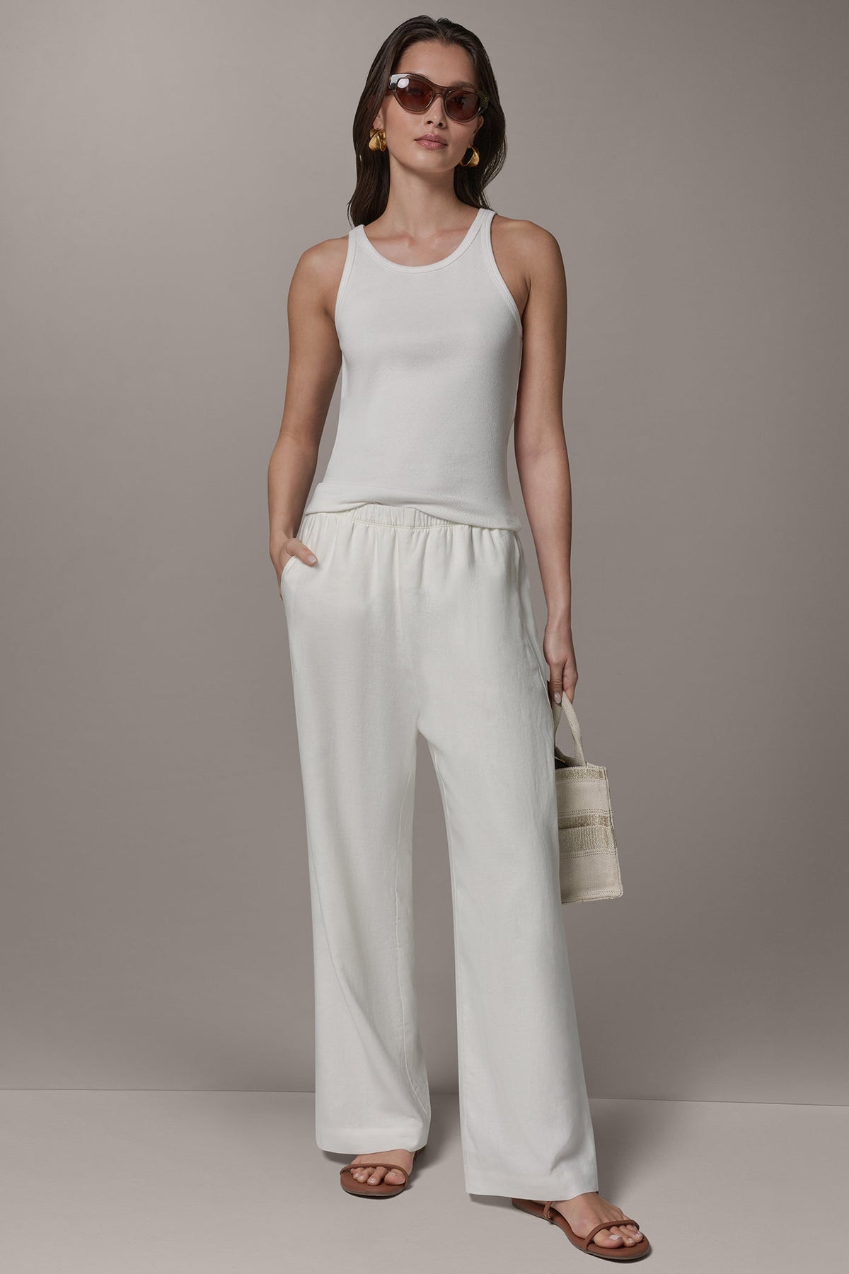 Donna Karan MID-RISE STRAIGHT-LEG ANKLE PANT