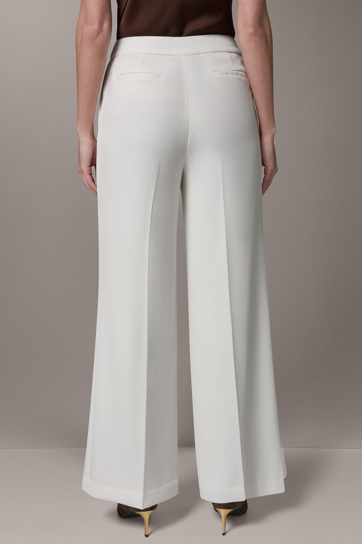 Donna Karan MID-RISE PLEATED WIDE-LEG PANT