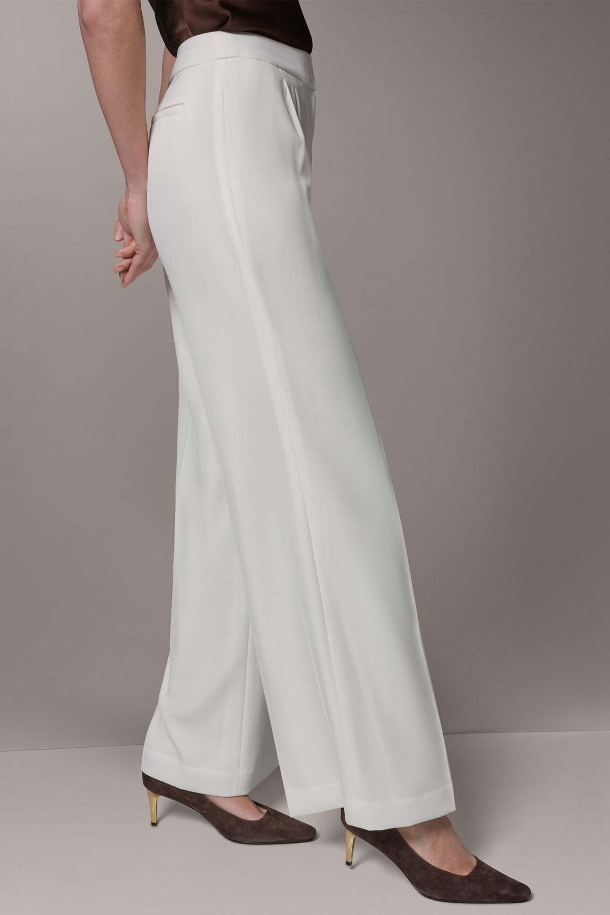 Donna Karan MID-RISE PLEATED WIDE-LEG PANT