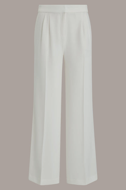 Donna Karan MID-RISE PLEATED WIDE-LEG PANT