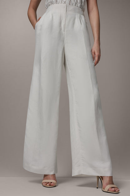 Donna Karan HIGH-RISE WIDE-LEG PANT