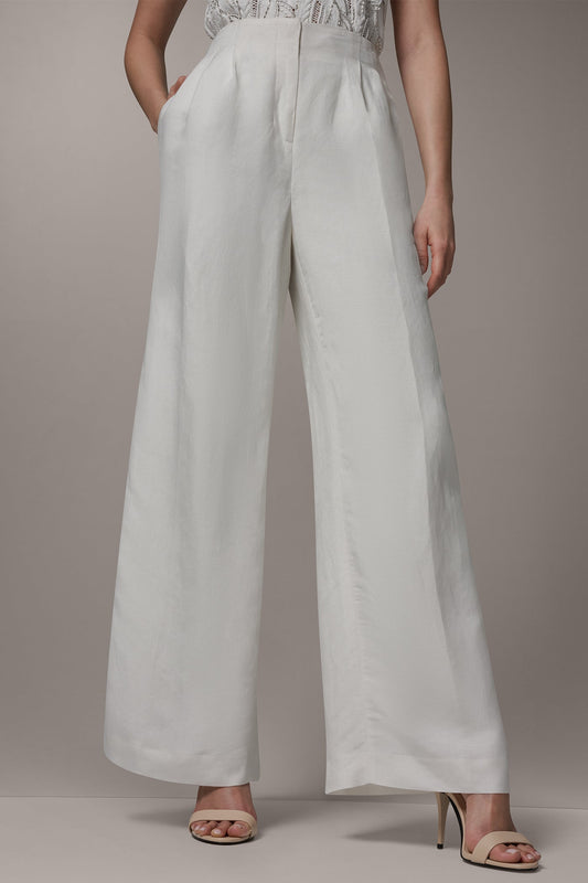 Donna Karan HIGH-RISE WIDE-LEG PANT