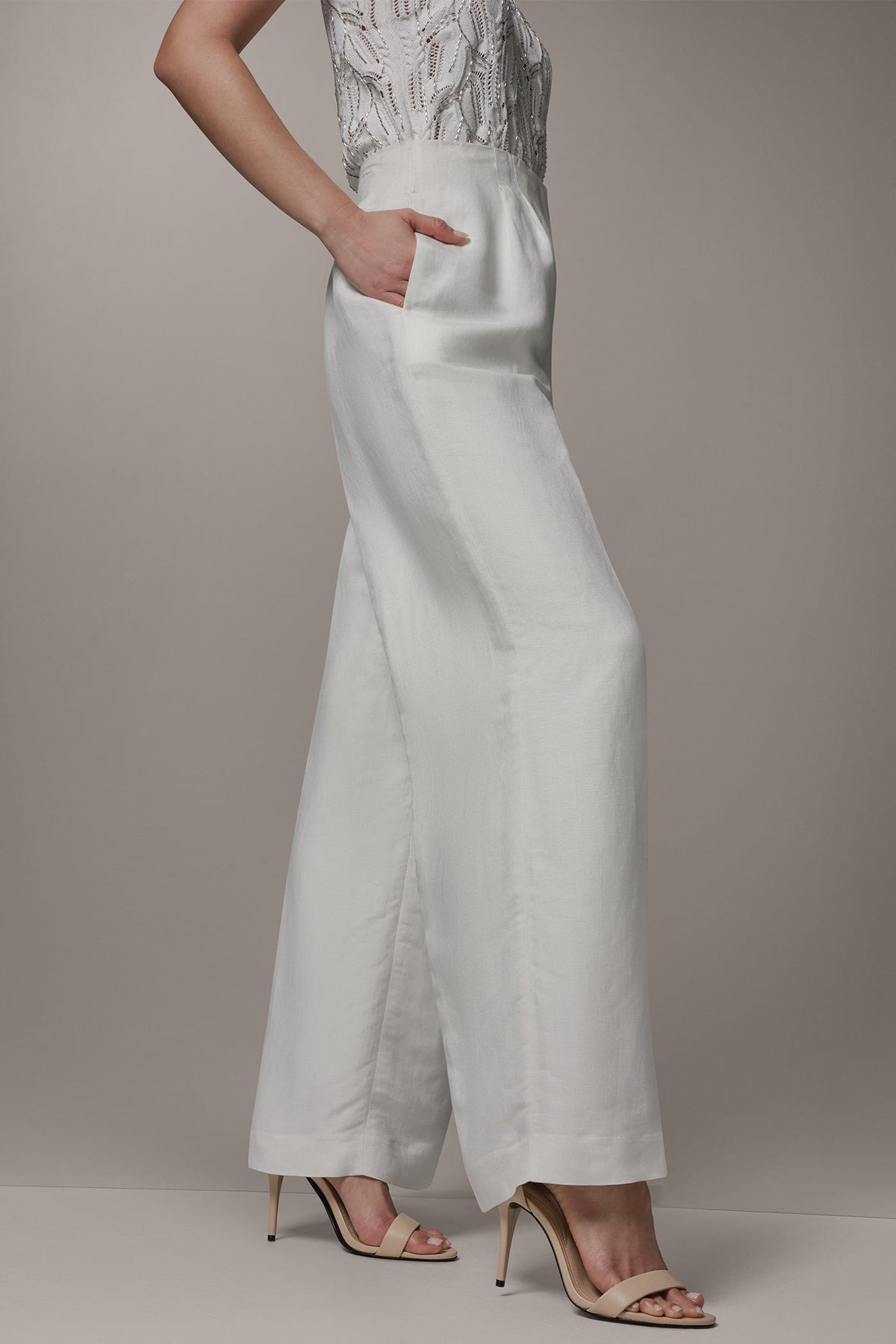 Donna Karan HIGH-RISE WIDE-LEG PANT