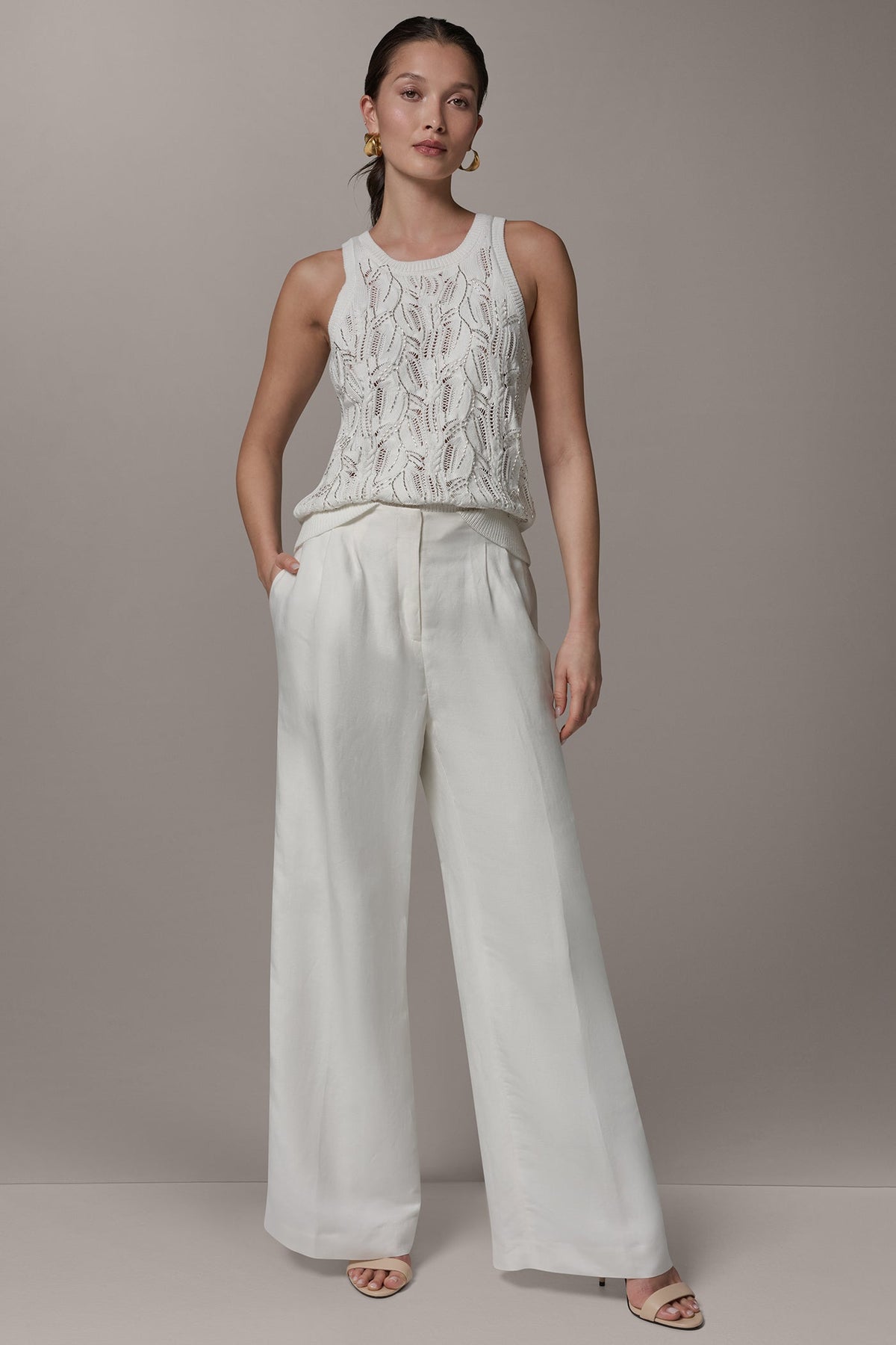 Donna Karan HIGH-RISE WIDE-LEG PANT