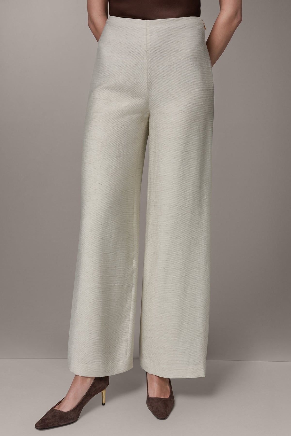 Donna Karan EXTRA HIGH-RISE MÈLANGE WIDE-LEG PANT