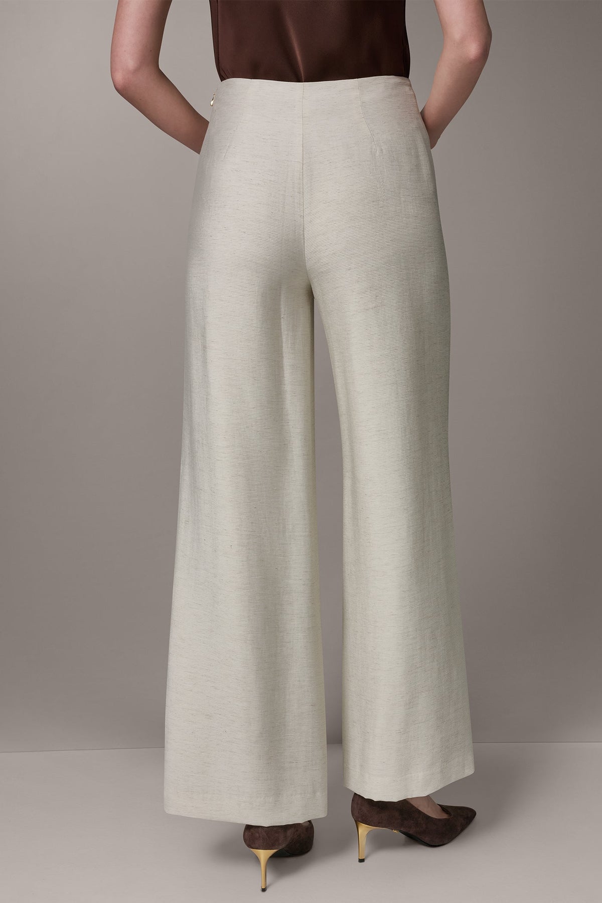 Donna Karan EXTRA HIGH-RISE MÈLANGE WIDE-LEG PANT