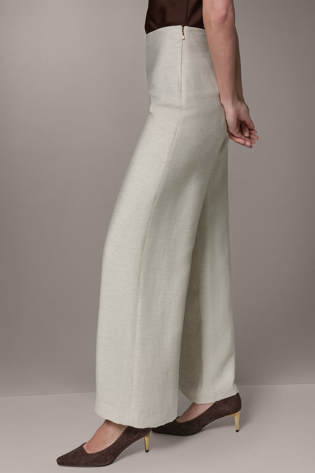 Donna Karan EXTRA HIGH-RISE MÈLANGE WIDE-LEG PANT