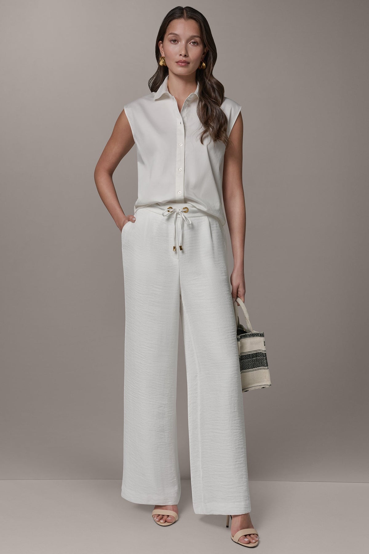 Donna Karan EXTRA HIGH-RISE WIDE-LEG PULL-ON PANT