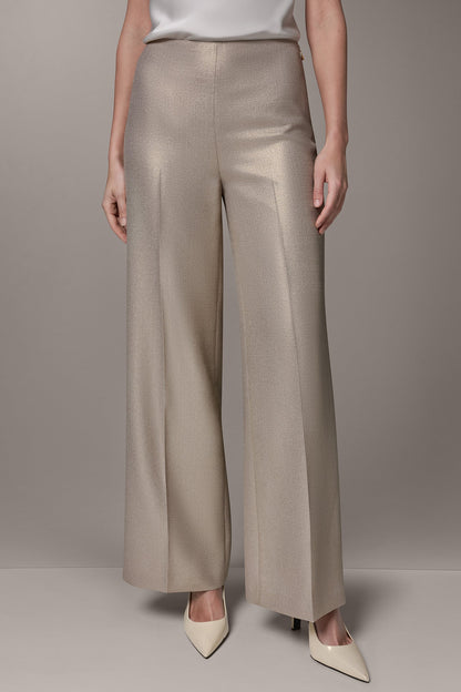 Donna Karan EXTRA HIGH-RISE METALLIC WIDE-LEG PANT
